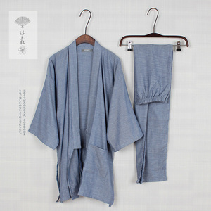 沐乐社 春夏款日系和服睡衣纯棉家居服日本甚平和风长裤套装