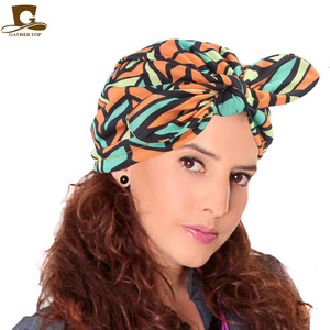 欧美大牌女士街拍帽子打结包头印度帽女印花头巾帽化疗瑜伽月子帽