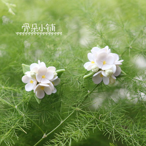 80ziqidonglai1688淘宝紫色永生花丁香紫藤花朵长款925银耳环超仙