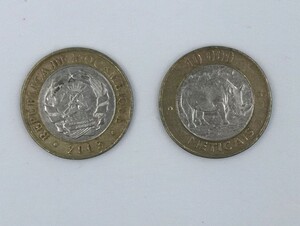 莫桑比克10000梅蒂卡尔 犀牛双色厚重 老版旧币 1万元外国硬币