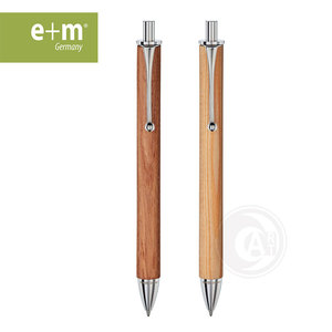 （ART）德国e+m 派克式经典复古造型原木 金属笔夹圆珠笔 原子笔