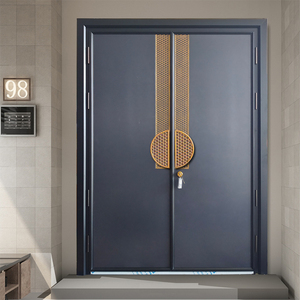 精雕铸铝大门别墅双开门对开防盗门铝铸入户铜门农村锌合金子母门