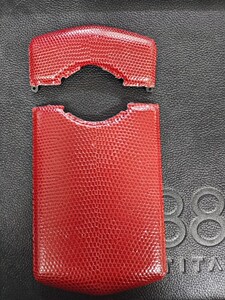 8848钛金手机原装全新m5私定酒红色蜥蜴皮后盖皮壳