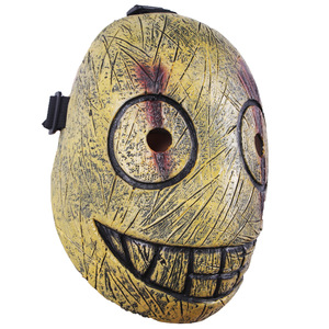 微笑脸木偶面具 万圣节恐怖吓人乳胶血木偶面具头套