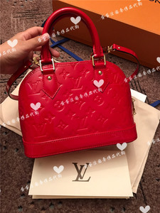 蛋蛋法国奢侈品代购 lv/路易威登经典女包alma bb漆皮红色 m90174