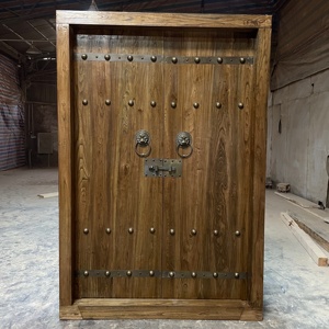 定制实木仿古大门乡村农村庭院双开木门中式别墅大门香樟木大门