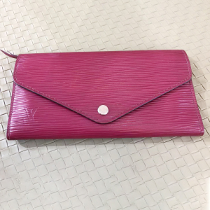 lv路易威登水波纹红色女士长款钱包手拿包莫娜奢侈品卡位纯色
