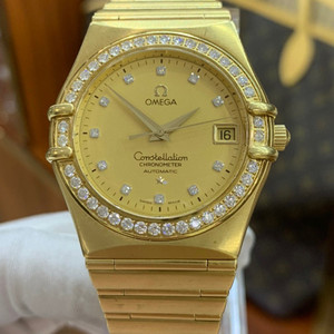 二手欧米茄星座1107.15.00 18k黄金全金 表径35mm 自动机械男表