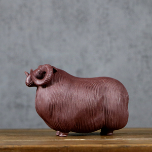 【禅踪】宜兴原矿紫砂喜洋洋生肖羊茶宠招财摆件雕塑李建伟全手工