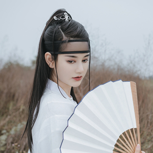 后雨山汉服古风影视剧高马尾假发片抓夹直发捆绑男女侠客帅气cos