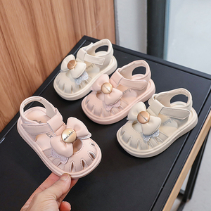 女童宝宝包头凉鞋婴儿软底学步鞋0一1-3岁儿童夏季可爱甜美公主鞋