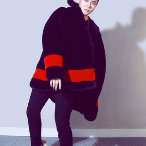 偶像练习生明星卜凡同款仿皮草外套仿獭兔毛毛绒大衣皮衣冬季男装