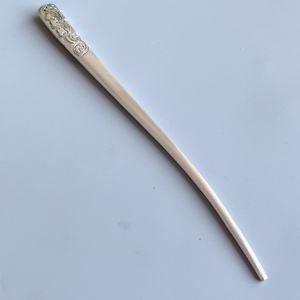 洪生首饰银发簪纯银999手工定制实心简约现代盘发如意灵云银簪子