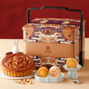 御茶膳房中秋节高端月饼礼盒装送礼长辈高档礼品五仁月饼团购定制