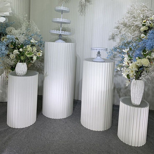 新款红玲婚庆道具条纹柱圆形背景摆设路引甜品桌迎宾装饰圆柱摆件