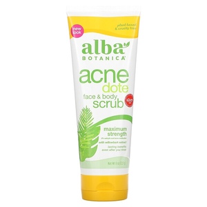 现货Alba Botanica 面部&身体磨砂膏 含水杨酸 无油 祛闭口抗粉刺