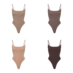 美国代购skims金卡戴珊essential 吊带连体塑形衣纯色 修身秋冬款