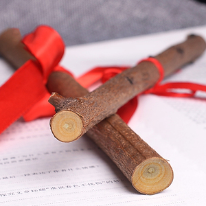 野生桃木树枝五帝钱婴儿童孕妇随身挂件摆件棍红绳挂件