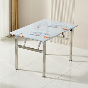 加厚304不锈钢折叠桌台桌方桌会议桌长条桌烧烤桌简易户外野餐桌