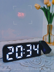 新款多功能简约投影闹钟桌面夜光时钟智能投射钟床头静音电子钟表