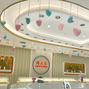 珠宝店氛围装饰吊顶金店天花板节日店铺商场开业周年美容院服装店