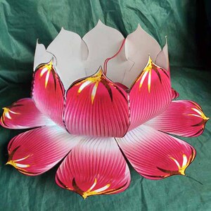 莲花灯笼手提中秋荷花灯传统儿童手工diy自制材料作业非遗学生