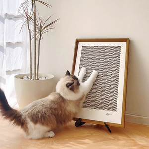 艺术画！剑麻猫抓板装饰实木框立式耐磨爪不掉屑防沙发贴挂墙可换