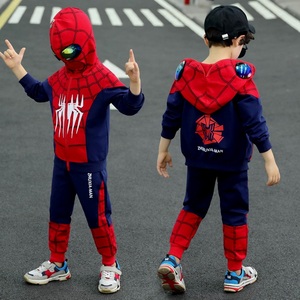 蜘蛛侠的衣服儿童男孩男童奥特曼服装童装套装外套图案万圣节服饰