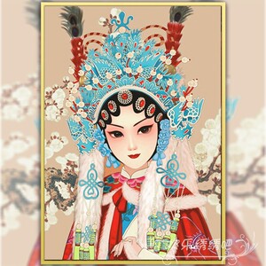 十字绣2021新款满绣四大美人昭君出塞京剧花旦点贴钻石画戏曲人物