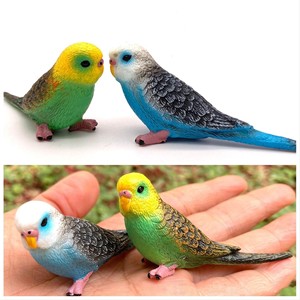 正版散货微景观仿真动物鸟类蓝色鹦鹉小鸟玩具玩偶模型手办小摆件