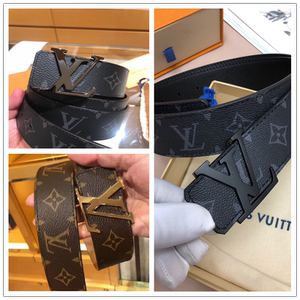 代购lv/路易威登皮带休闲男女士老花金扣棋盘格真皮经典商务腰带