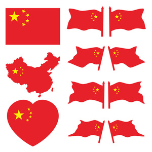 爱国五星红旗墙贴祖国国庆中国国旗车贴后挡风玻璃车身贴防水贴纸