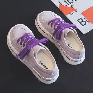 夏季紫色超火芒果头帆布鞋女鞋2024新款爆款大头板鞋布鞋休闲球鞋