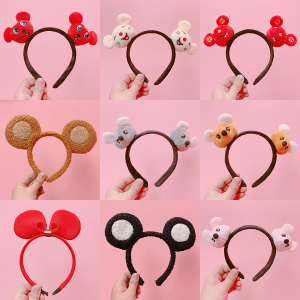 米奇发箍卡通可爱老鼠耳朵头箍鼠年网红洗脸发卡女新年发饰头饰品
