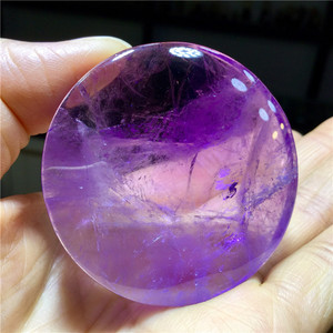 东海水晶天然乌拉圭紫水晶圆牌圆章章料镇纸裸石