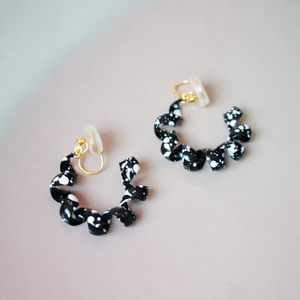 特价无耳洞无痛硅胶蚊香盘耳夹耳环百搭气质韩版个性黑色圆圈复古