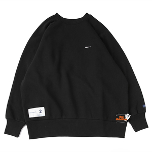 descendant dcdt 小鲸鱼刺绣 日系宽松圆领男女纯色加绒长袖卫衣