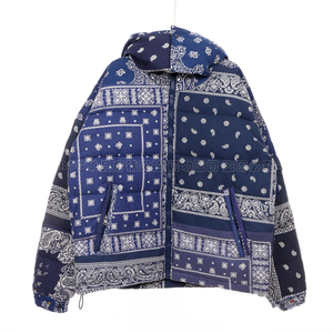 readymade风格 古布腰果花拼接复古 笑脸刺绣 连帽羽绒服男女外套