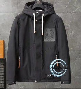 正品 loewe 罗意威 21秋冬新款男胸口字母logo连帽夹克羽绒服外套