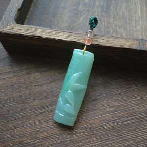 竹报平安 节节高吊坠 正品保真天然翡翠竹节挂件项链女 细糯 玉坠