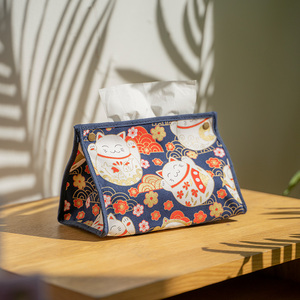 媛艺日式布艺纸巾盒客厅家用抽纸盒纸巾套棉办公室车载纸巾袋创意