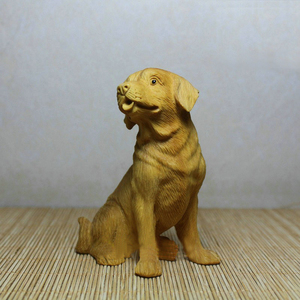 黄杨木雕生肖狗实木雕刻木雕小狗小摆件木质动物工艺品手把件