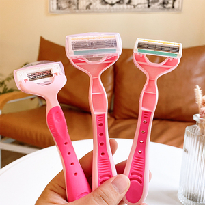 日本进口贝印刮毛刀女用身体私处腋毛腿毛阴毛五层刀片剃毛刀3把