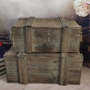 0024人付款淘宝仿古做旧黄金色藏宝箱海盗箱配锁木质古典老式木箱复古