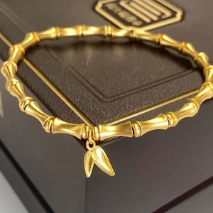 周大福新款古法传承竹节黄金足金手链三金礼物专柜f229862