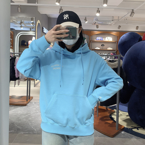 韩国mlb正品代购24春新款纯色连帽小标百搭运动宽松休闲卫衣hdb11