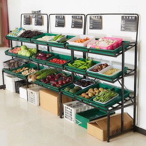 果水物示市货生功架架架多蔬便鲜能超菜展置利店落地放菜架子简易