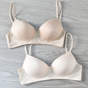纯色桑蚕丝蜜桃杯文胸女装舒适透气无钢圈真丝胸罩内衣 四季通用