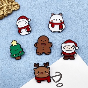 圣诞节系列胸针卡通可爱圣诞老人圣诞树雪人金属徽章毛衣服装配饰