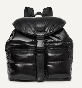 【美国代购】dkny 艾微雅街头流行亮面尼龙翻盖双肩背包